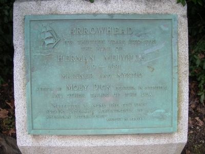 Arrowhead Home of Herman Melville Marker - Pittsfield, MA. Click for full size. Arrowhead Home of Herman Melville Marker - Pittsfield, MA image. Click for full size.