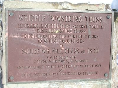Whipple Bowstring Truss Marker - Union College Campus, Schenectady, NY image. Click for full size.