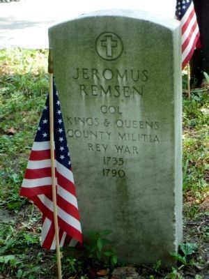 Jeromus Remsen Grave Marker image. Click for full size.