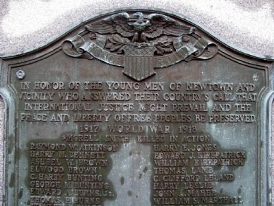 Newtown and Vicinity World War I Honor Roll image. Click for full size.
