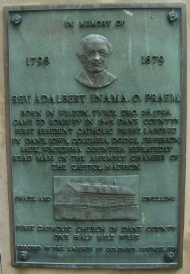 Plaque in Memory of Father Adalbert Inama near Marker image. Click for full size.