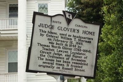 Judge Glover's Home Marker image. Click for full size.