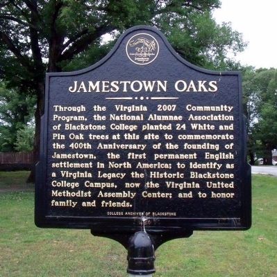 Jamestown Oaks Marker image. Click for full size.