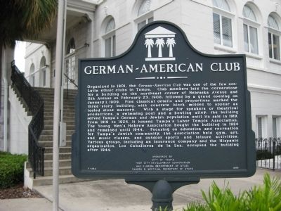 German-American Club Marker image. Click for full size.