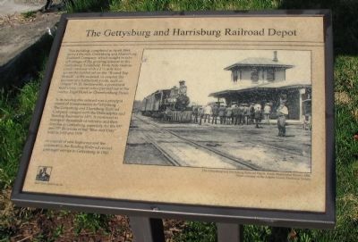 The Gettysburg and Harrisburg Railroad Depot Marker image. Click for full size.