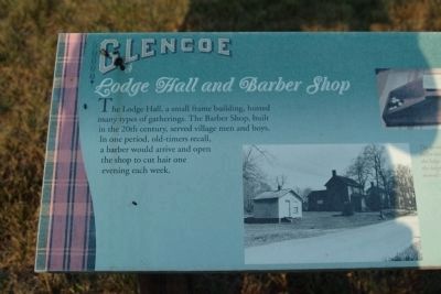 Glencoe - Lodge Hall and Barber Shop Marker. Click for full size. Glencoe - Lodge Hall and Barber Shop Marker image. Click for full size.