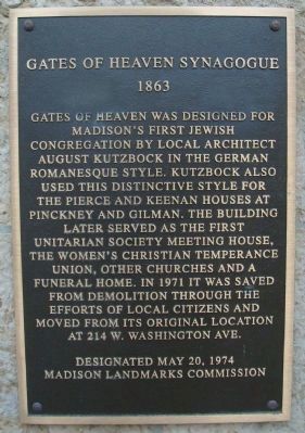 Gates of Heaven Synagogue Marker image. Click for full size.