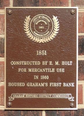 Graham's First Bank Marker image. Click for full size.