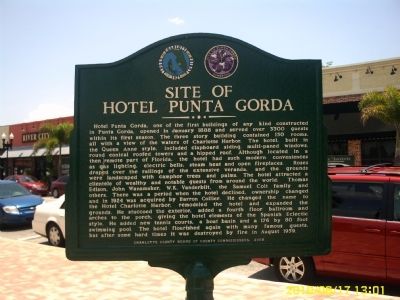 Site of Hotel Punta Gorda Marker image. Click for full size.