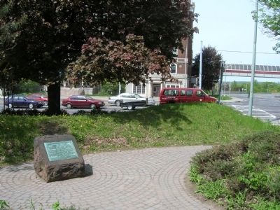 Southwest Corner of Stockade Marker, Former Location in what was Liberty Park image. Click for full size.