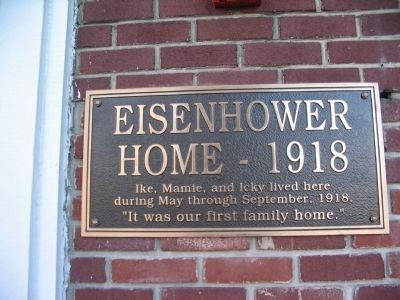 Plaque at Entrance of Eisenhower House image. Click for full size.