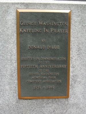 George Washington Kneeling in Prayer Marker image. Click for full size.