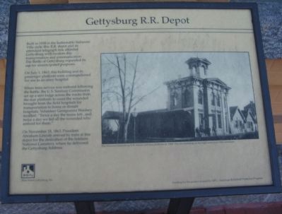 Gettysburg R.R. Depot Marker image. Click for full size.