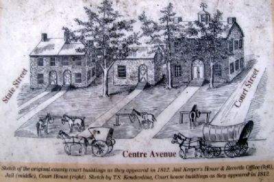 Sketch on Newtown - County Seat Marker image. Click for full size.