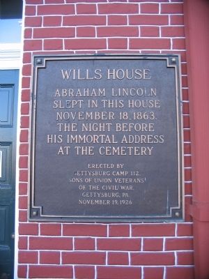 Wills House Marker image. Click for full size.