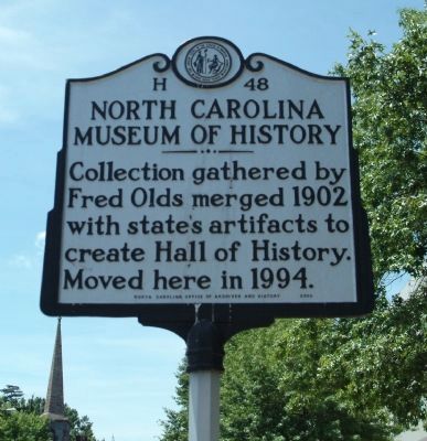 North Carolina Museum of History Marker. Click for full size. North Carolina Museum of History Marker image. Click for full size.
