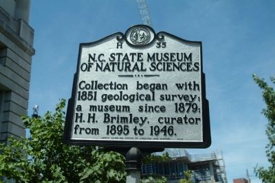 N.C. State Museum of Natural Sciences Marker. Click for full size. N.C. State Museum of Natural Sciences Marker image. Click for full size.