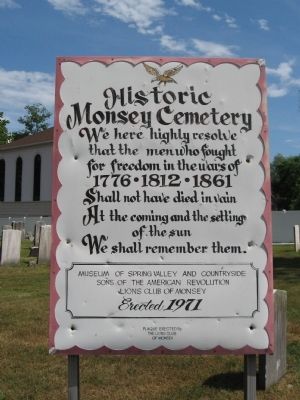 Historic Monsey Cemetery Marker image. Click for full size.