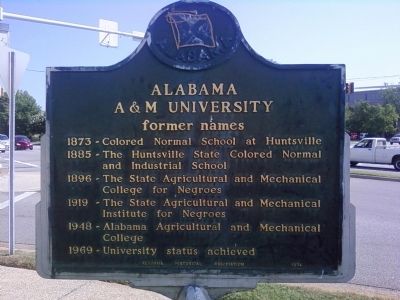 Original Site of Alabama A&M University Marker image. Click for full size.
