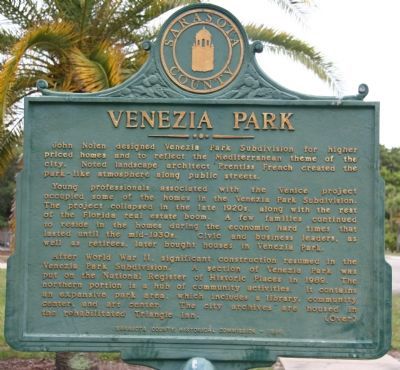 Venezia Park Marker image. Click for full size.