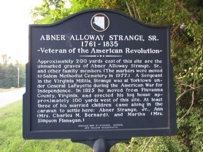Abner Alloway Strange, Sr. Marker image. Click for full size.