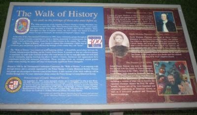 Prince George's County - The Walk of History Marker image. Click for full size.