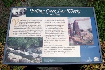 Falling Creek Iron Works Marker. Click for full size. Falling Creek Iron Works Marker image. Click for full size.