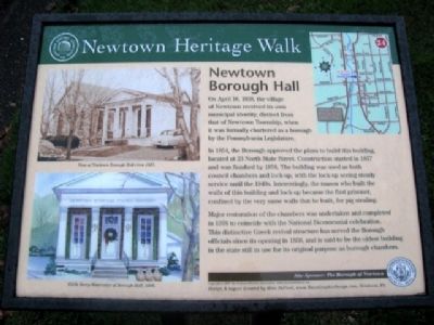 Newtown Borough Hall Marker image. Click for full size.