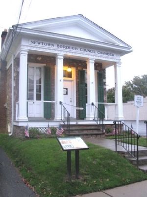 Newtown Borough Hall and Marker image. Click for full size.