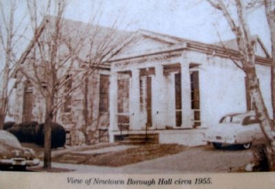 Photo on Newtown Borough Hall Marker image. Click for full size.