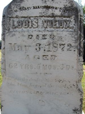 Louis Vieux gravemarker image. Click for full size.