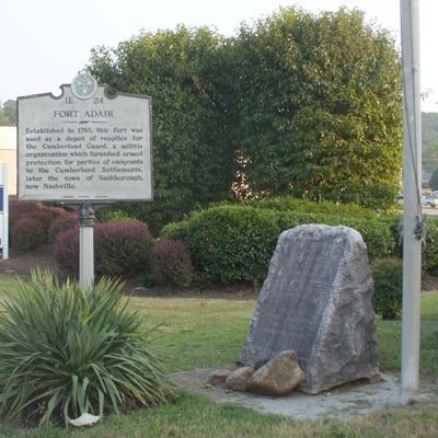 Fort Adair Marker and DAR Stone. Click for full size. Fort Adair Marker and DAR Stone image. Click for full size.