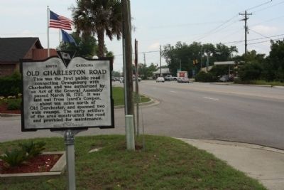 Old Charleston Road Marker, looking northwest along US 178 image. Click for full size.
