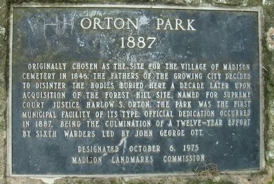 Orton Park Marker. Click for full size. Orton Park Marker image. Click for full size.