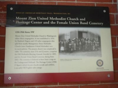 Mount Zion United Methodist Church and Heritage Center, and the Female Union Band Cemetery Marker image. Click for full size.