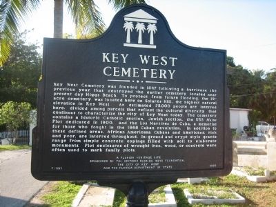 Key West Cemetery Marker image. Click for full size.