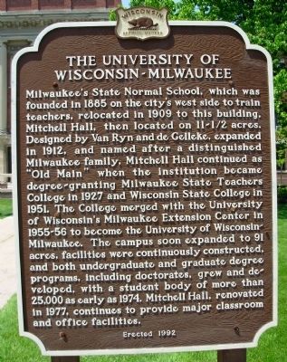 The University of Wisconsin-Milwaukee Marker image. Click for full size.