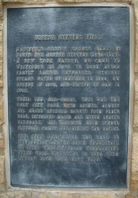Breese Stevens Field Marker. Click for full size. Breese Stevens Field Marker image. Click for full size.