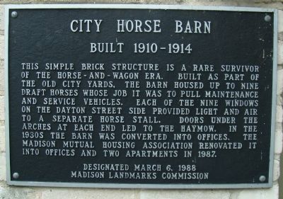 City Horse Barn Marker. Click for full size. City Horse Barn Marker image. Click for full size.