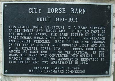 City Horse Barn Marker image. Click for full size.