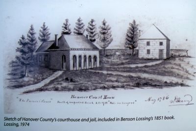 Sketch of Hanover County’s courthouse and jail image. Click for full size.