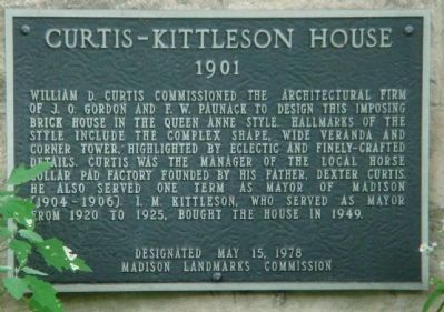 Curtis-Kittleson House Marker image. Click for full size.