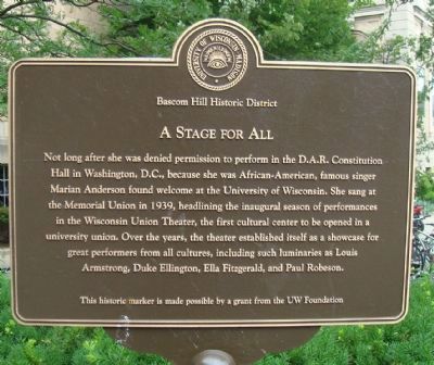 A Stage for All Marker. Click for full size. A Stage for All Marker image. Click for full size.