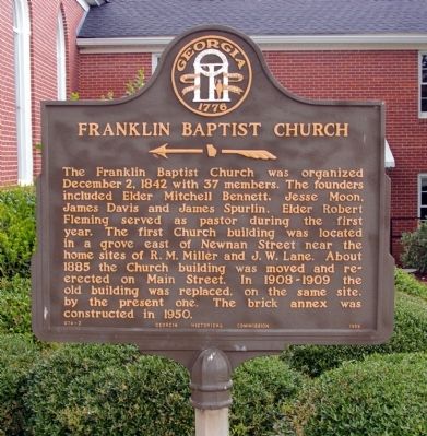 Franklin Baptist Church Marker image. Click for full size.