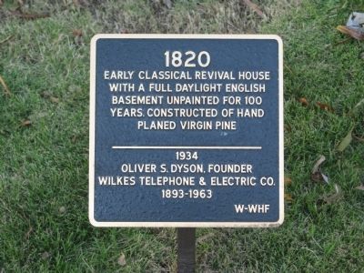 Dyson House Marker. Click for full size. Dyson House Marker image. Click for full size.