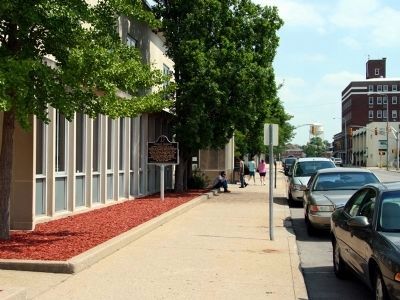 The marker, as seen looking south on South Second Street. Click for full size. The marker, as seen looking south on South Second Street image. Click for full size.