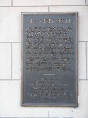 Old Sperry Hotel Marker image. Click for full size.