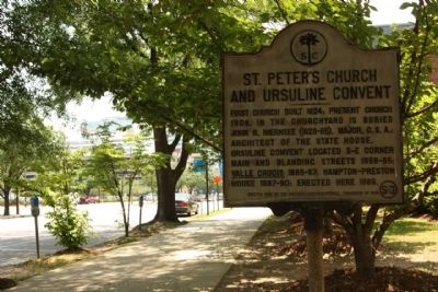 St. Peter's Church and Ursuline Convent Marker, looking south along Assembly Street image. Click for full size.