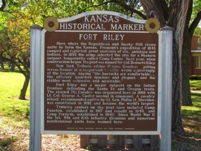 Fort Riley Marker image. Click for full size.