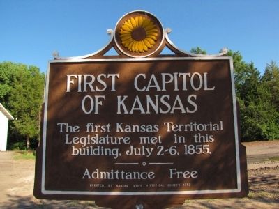 First Capitol of Kansas Marker. Click for full size. First Capitol of Kansas Marker image. Click for full size.